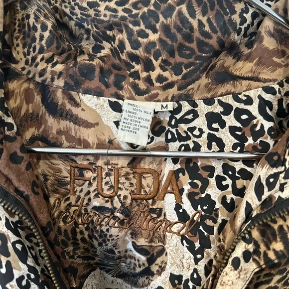 Leopard and Tiger Print Puff Bomber Jacket - Picture 2 of 3